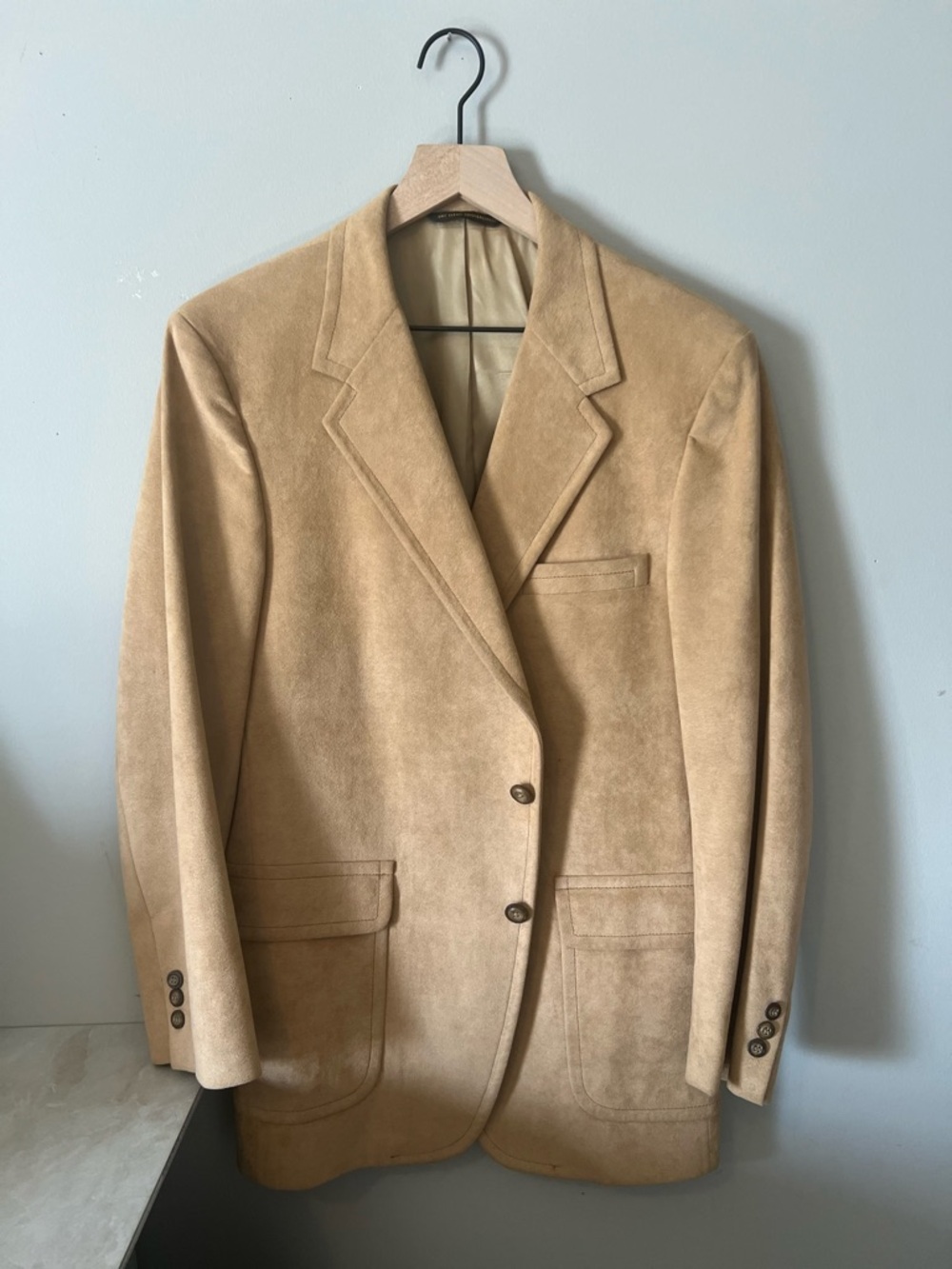 Saks Fifth Avenue Unisex Tan Suede Sport Coat